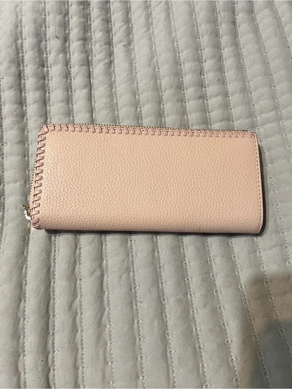 Michael Kors Pink Pebbled Leather Zip Wallet with Gold Logo